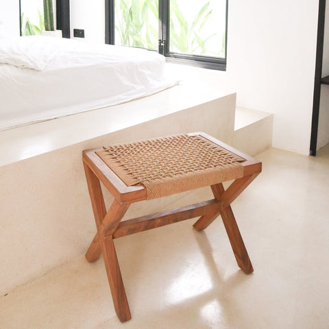 Wooden Stool, Trembesi & Recycled Paper