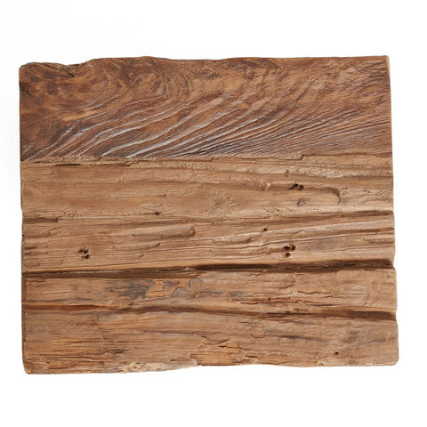 Wooden stool top panel with natural grain and texture on a white background