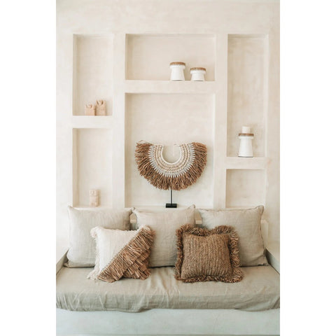 The Raffia Cushion Cover Square - Natural - 40x40