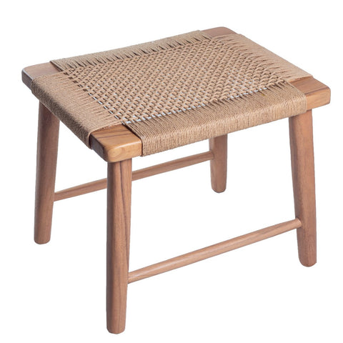 Wooden Stool, Trembesi & Woven Recycled Paper