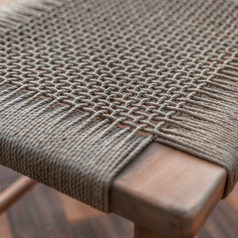 Wooden Stool, Trembesi & Woven Recycled Paper