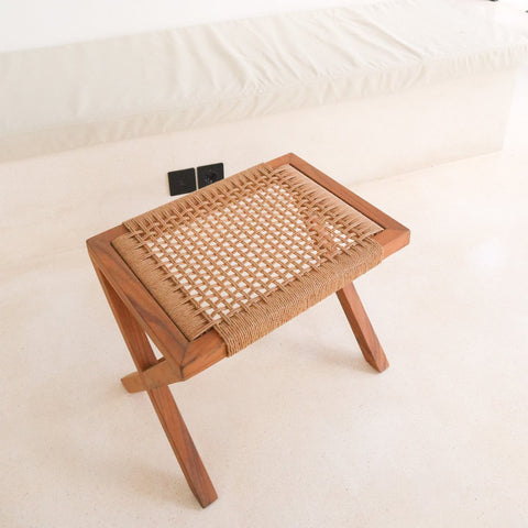 Wooden Stool, Trembesi & Recycled Paper