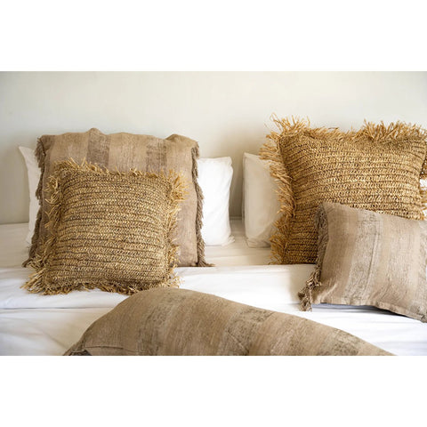 The Raffia Cushion Cover Square - Natural - 40x40