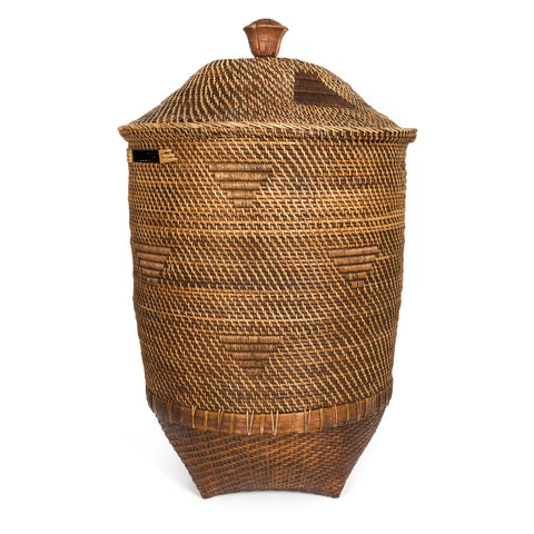 Brown natural basket made from natural elements handcrafted