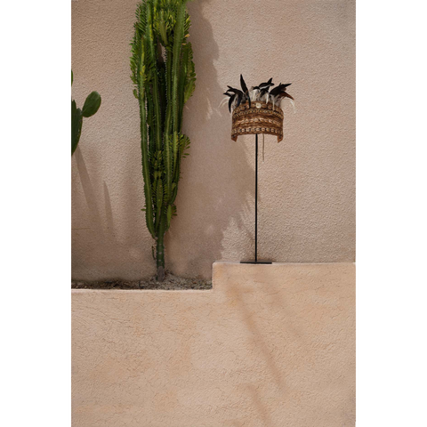 The Guinea Feather Hat on Stand - Natural Black