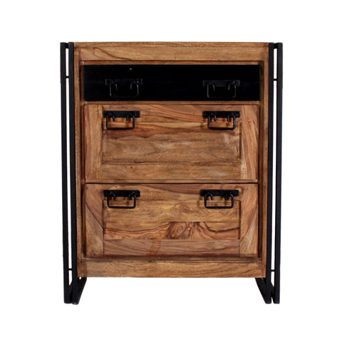 Shoe Cabinet Wood Black