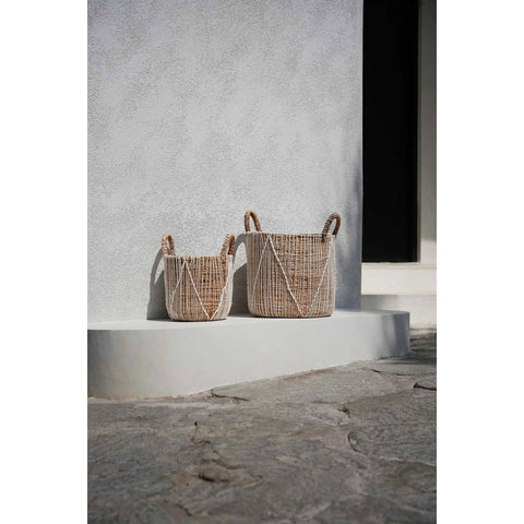 The Straight Stitched Macrame Basket - S