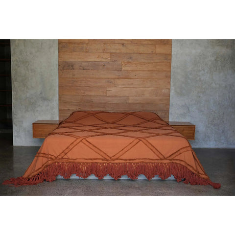 The Berber Bed Throw - Terracotta