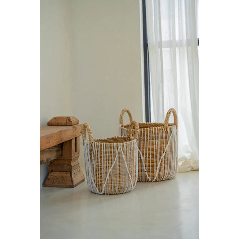 The Straight Stitched Macrame Basket - S