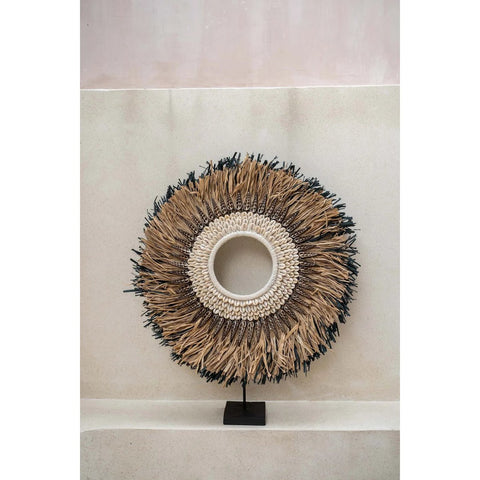 The Mojo Raffia On Stand - Natural Black - L