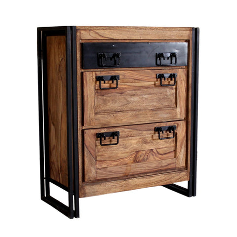 Shoe Cabinet Wood Black