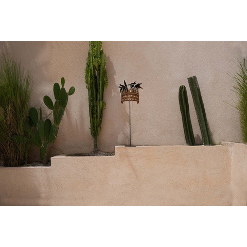 The Guinea Feather Hat on Stand - Natural Black