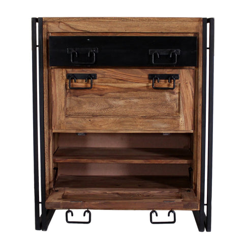 Shoe Cabinet Wood Black