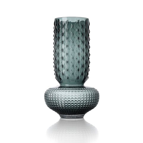 Textured glass vase on a white background