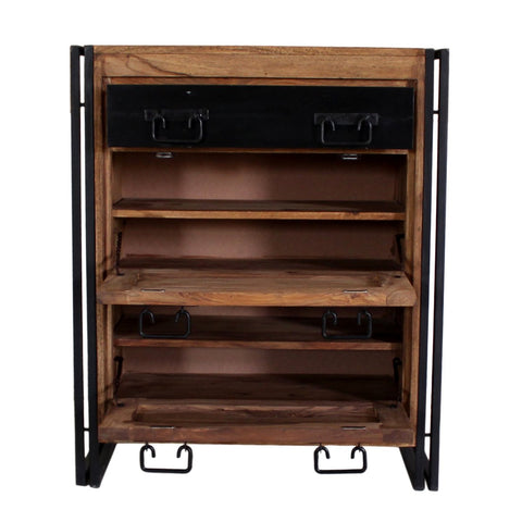 Shoe Cabinet Wood Black