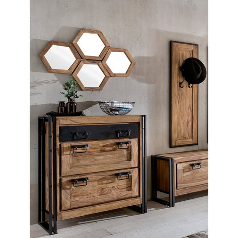Shoe Cabinet Wood Black